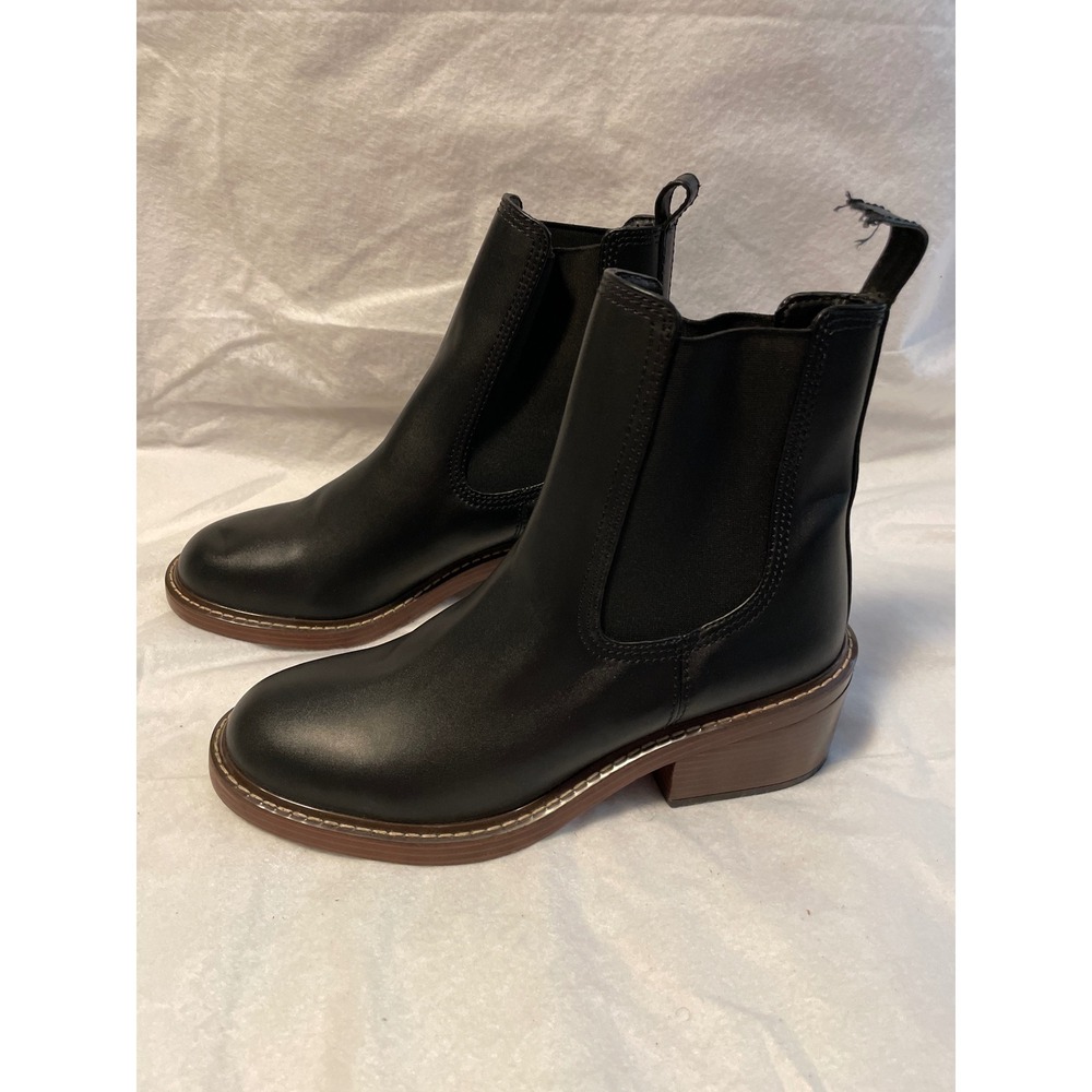 Steve Madden Laurely Black Chelsea Boots Mens 11M Block Heel LAUL01S1